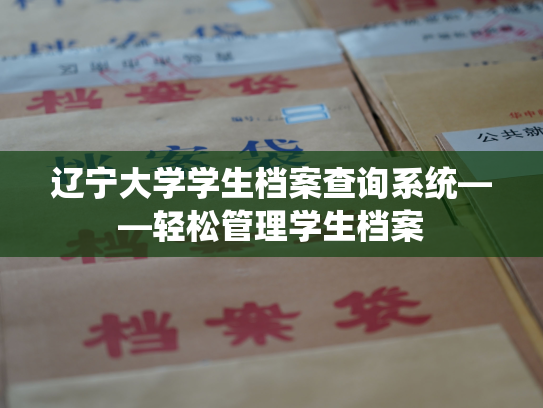 辽宁大学学生档案查询系统——轻松管理学生档案