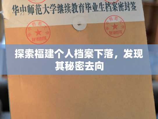 探索福建个人档案下落，发现其秘密去向