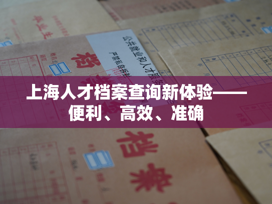 上海人才档案查询新体验——便利、高效、准确