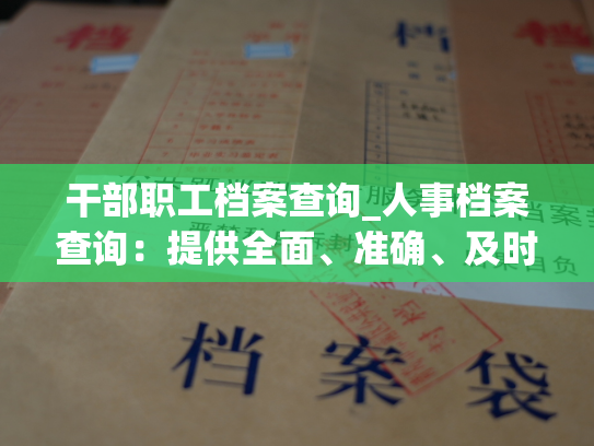 干部职工档案查询_人事档案查询：提供全面、准确、及时的干部职工信息。
