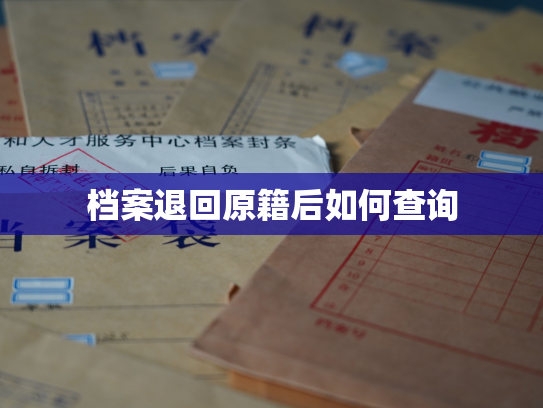 档案退回原籍后如何查询