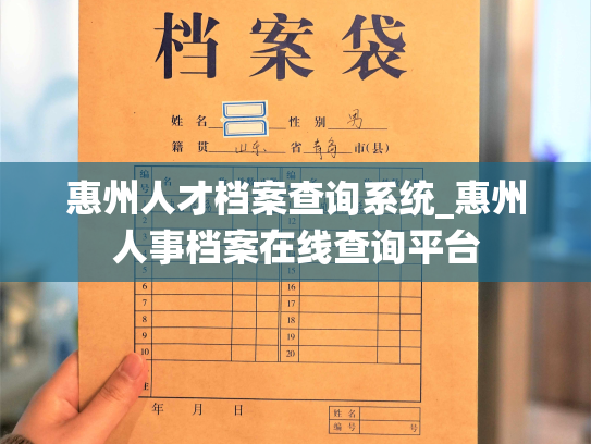 惠州人才档案查询系统_惠州人事档案在线查询平台