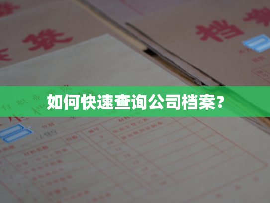 如何快速查询公司档案？