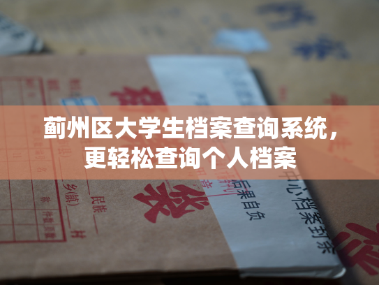 蓟州区大学生档案查询系统，更轻松查询个人档案