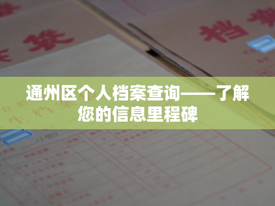通州区个人档案查询——了解您的信息里程碑