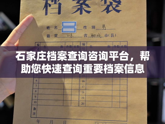 石家庄档案查询咨询平台，帮助您快速查询重要档案信息