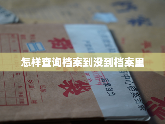 怎样查询档案到没到档案里