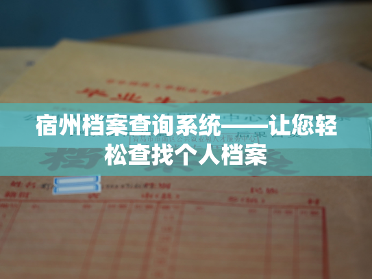 宿州档案查询系统——让您轻松查找个人档案