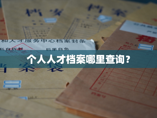 个人人才档案哪里查询？