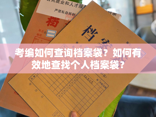 考编如何查询档案袋？如何有效地查找个人档案袋？