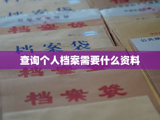 查询个人档案需要什么资料