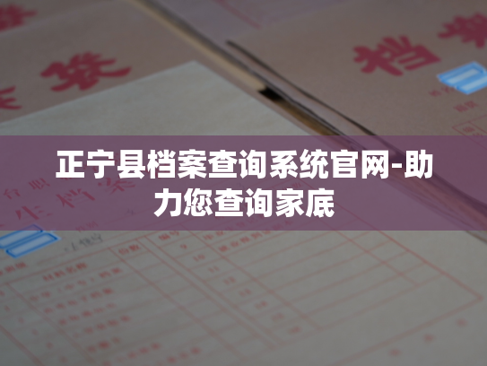 正宁县档案查询系统官网-助力您查询家底
