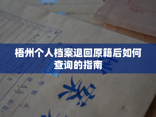 梧州个人档案退回原籍后如何查询的指南