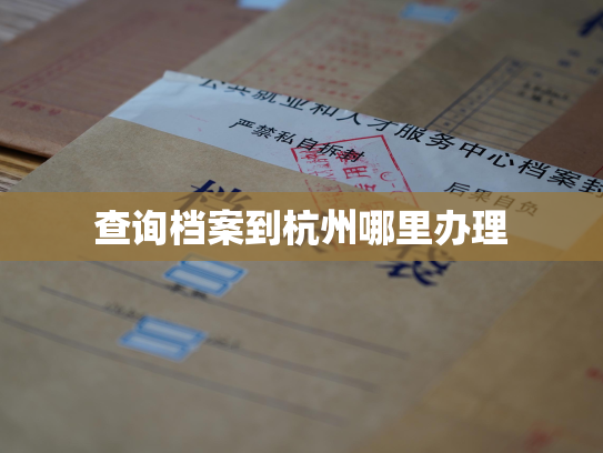 查询档案到杭州哪里办理