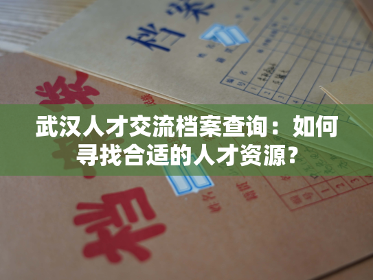 武汉人才交流档案查询：如何寻找合适的人才资源？