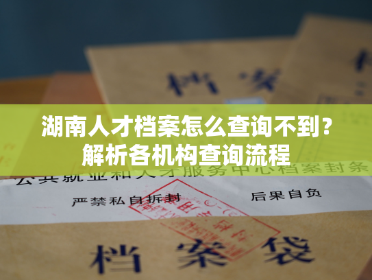 湖南人才档案怎么查询不到？解析各机构查询流程