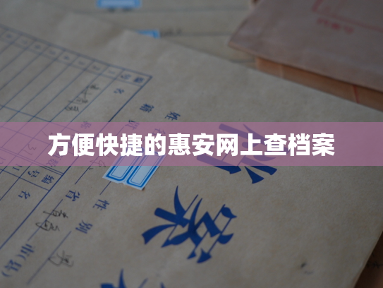方便快捷的惠安网上查档案
