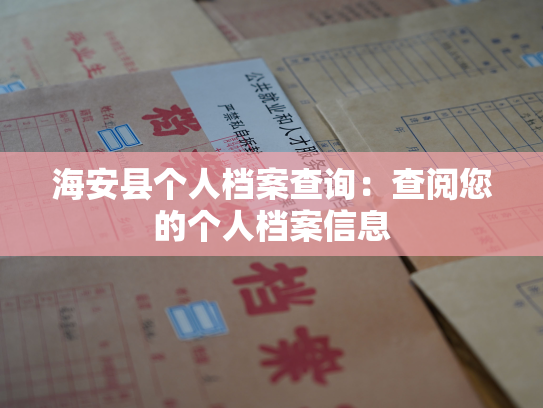 海安县个人档案查询：查阅您的个人档案信息