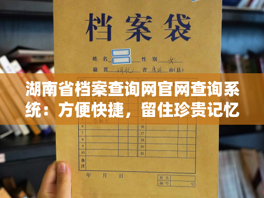 湖南省档案查询网官网查询系统：方便快捷，留住珍贵记忆