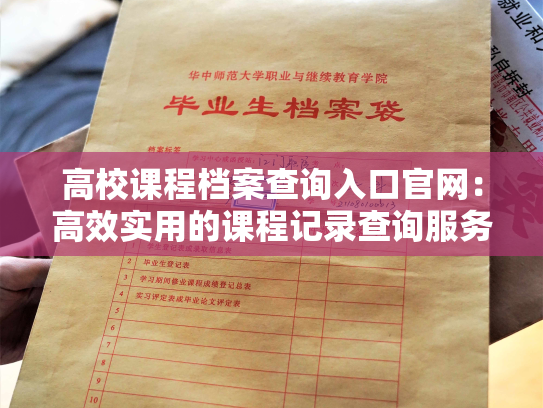 高校课程档案查询入口官网：高效实用的课程记录查询服务