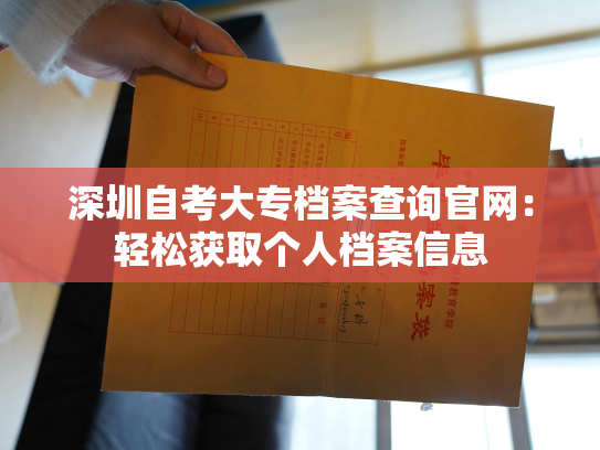 深圳自考大专档案查询官网：轻松获取个人档案信息