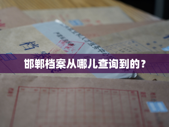 邯郸档案从哪儿查询到的？