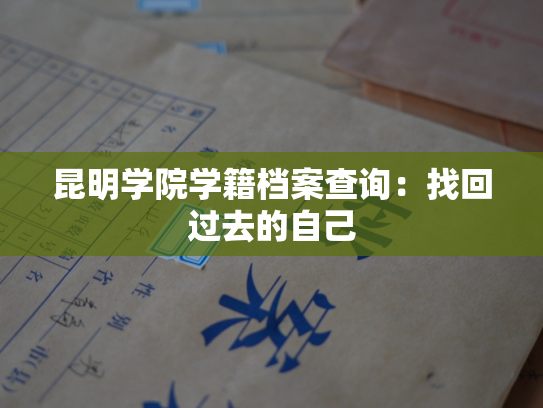 昆明学院学籍档案查询：找回过去的自己
