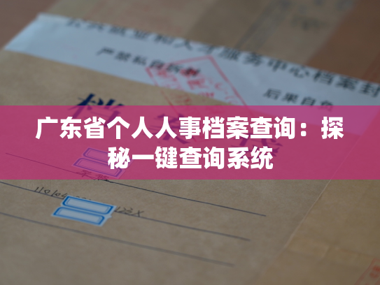 广东省个人人事档案查询：探秘一键查询系统