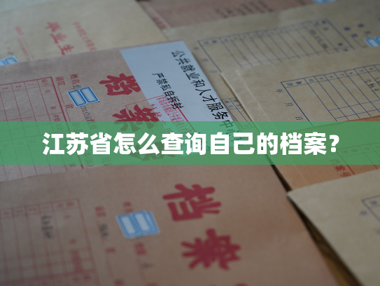 江苏省怎么查询自己的档案？