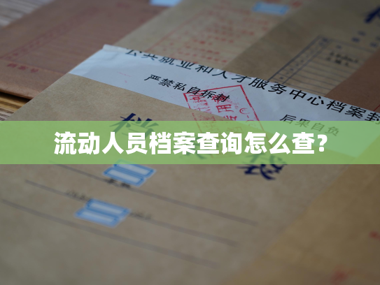 流动人员档案查询怎么查？