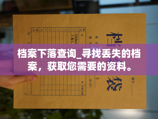 档案下落查询_寻找丢失的档案，获取您需要的资料。