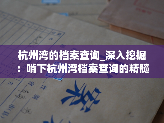 杭州湾的档案查询_深入挖掘：啃下杭州湾档案查询的精髓