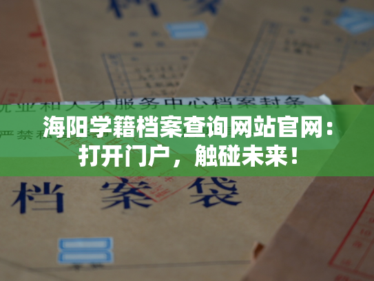 海阳学籍档案查询网站官网：打开门户，触碰未来！