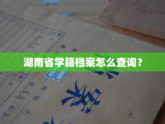 湖南省学籍档案怎么查询？