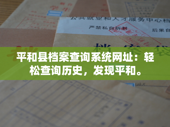 平和县档案查询系统网址：轻松查询历史，发现平和。