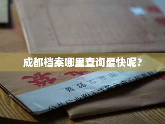 成都档案哪里查询最快呢？