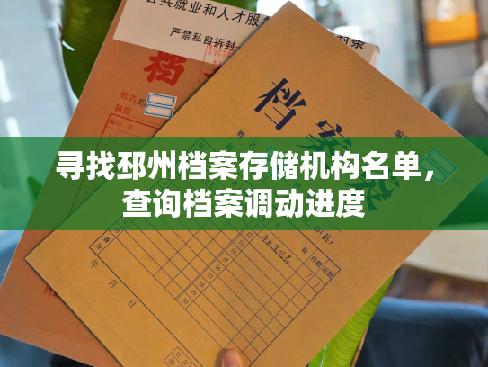 寻找邳州档案存储机构名单，查询档案调动进度
