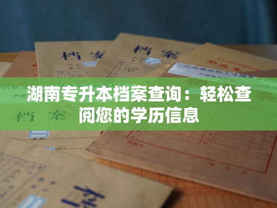 湖南专升本档案查询：轻松查阅您的学历信息