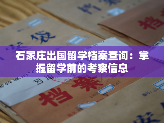 石家庄出国留学档案查询：掌握留学前的考察信息