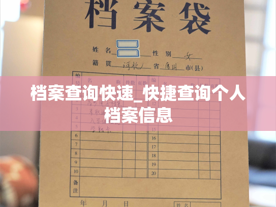 档案查询快速_快捷查询个人档案信息