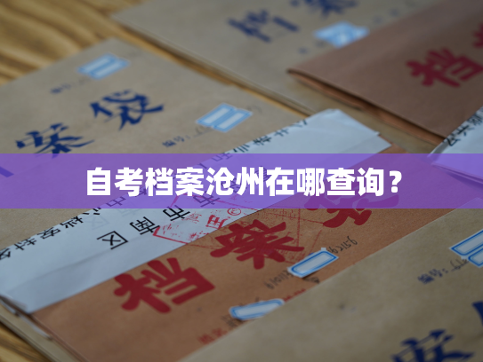 自考档案沧州在哪查询？