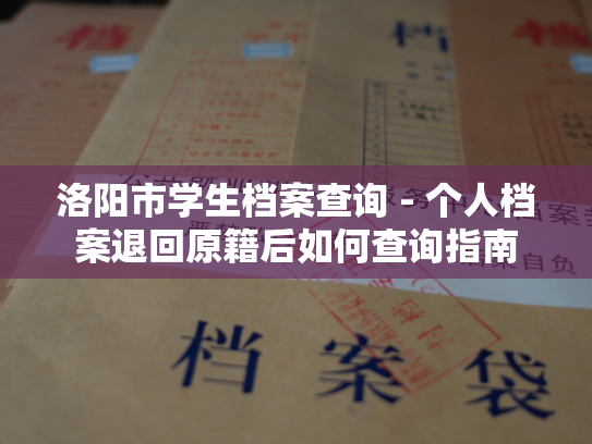 洛阳市学生档案查询 - 个人档案退回原籍后如何查询指南