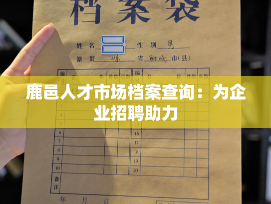 鹿邑人才市场档案查询：为企业招聘助力