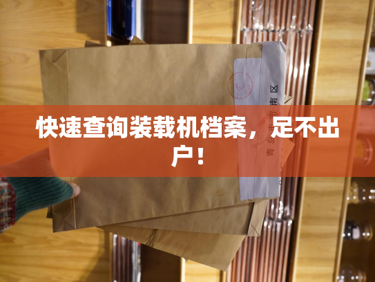 快速查询装载机档案，足不出户！