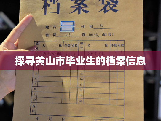 探寻黄山市毕业生的档案信息