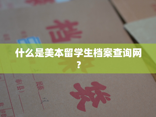 什么是美本留学生档案查询网？