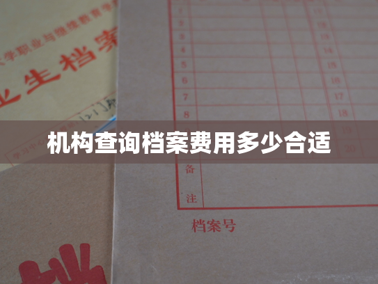 机构查询档案费用多少合适