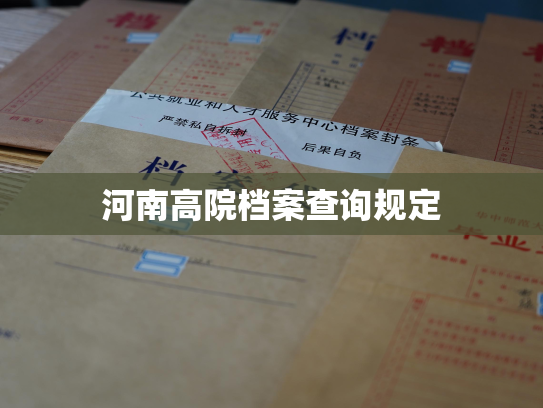 河南高院档案查询规定