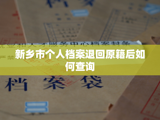 新乡市个人档案退回原籍后如何查询