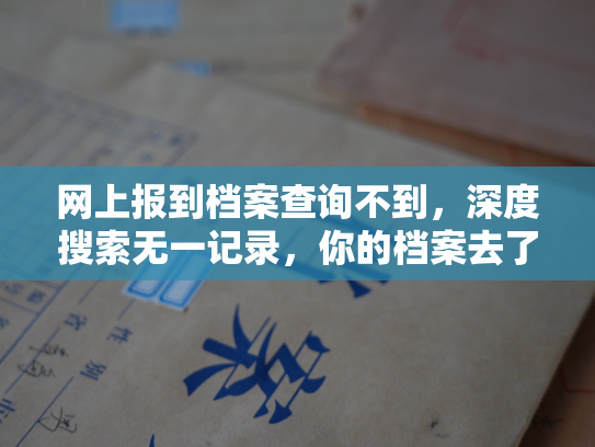 网上报到档案查询不到，深度搜索无一记录，你的档案去了哪里？
